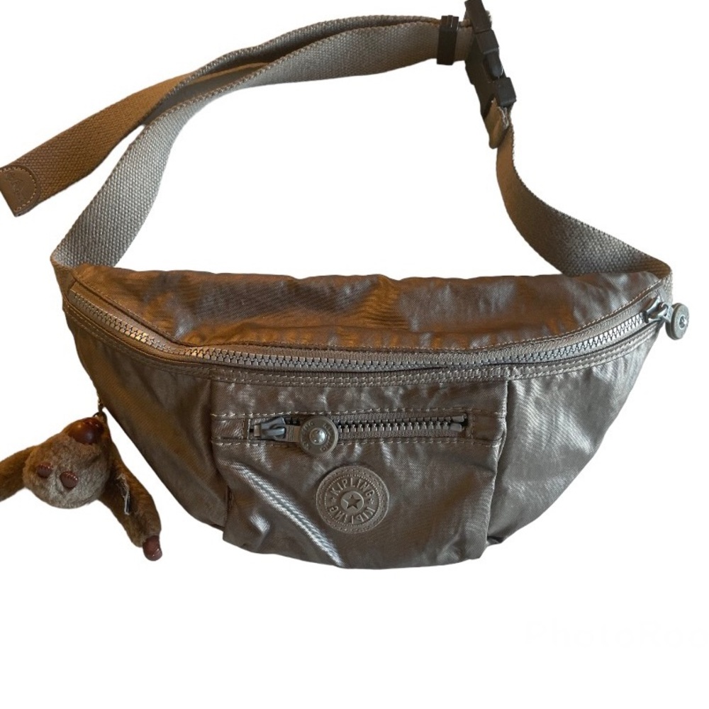 Kipling Dark Khaki Colored Fanny Pack W/ Matching Monkey!!